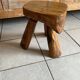 Tabouret tripode brutaliste bois Olivier design 50/60