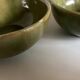 4 green glazed earthenware bowls with handles from Biot, 1960