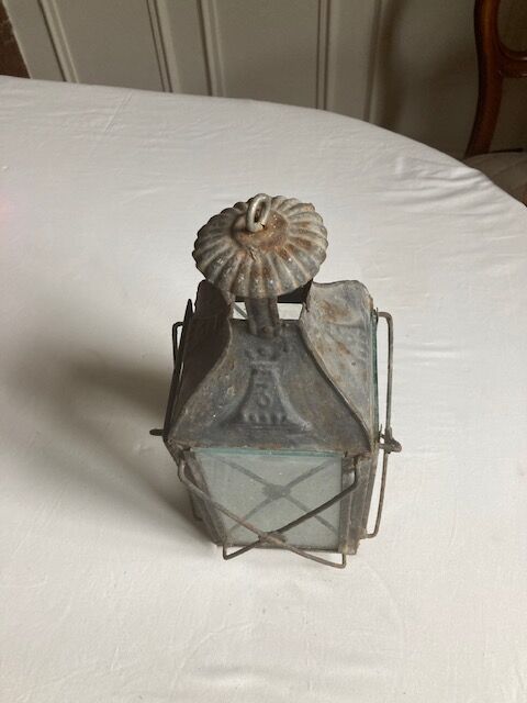 Antique lantern in black metal