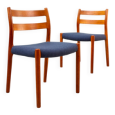 Chaises Modèle No. 84 en Teck par Niels Otto Möller, Danemark, 1960s, Set de 2