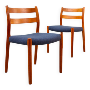 Set of 2 Model No. 84 Teak Chairs by Niels Otto Møller, Denmark, 1960s