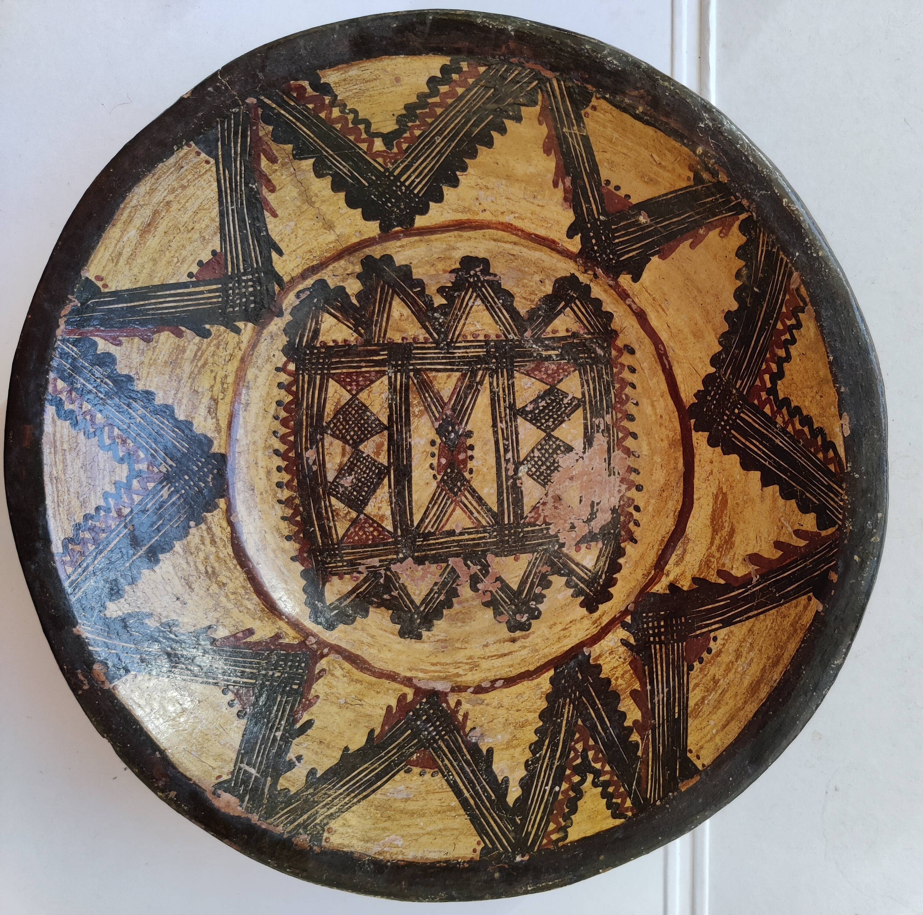Berber Kabylie ceramic dish 33 cm before 1950