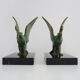 Pair of art deco eagle bookbands in marble and regulates, eagle bookbands. Year 30