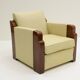 Set of 2 Art Deco club chairs in leather, France 1930s.