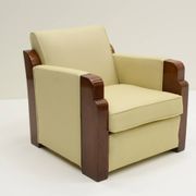 Set of 2 Art Deco club chairs in leather, France 1930s.