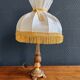 Vintage Gold Brass Table Lamp – Pleated Umbrella Style Lampshade