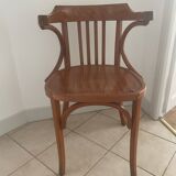 Fauteuil ancien baumann bois dossier cintré vintage