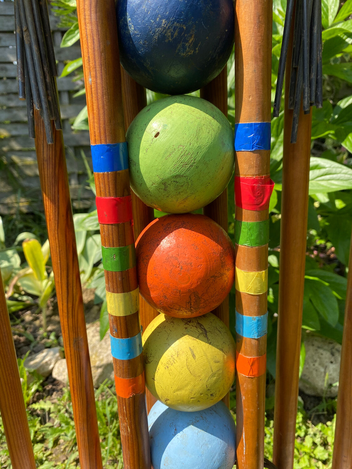 Vintage wooden croquet game