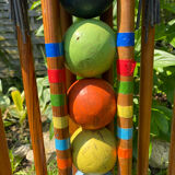 Vintage wooden croquet game