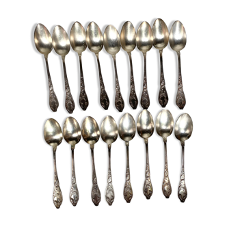 Old silver metal spoons