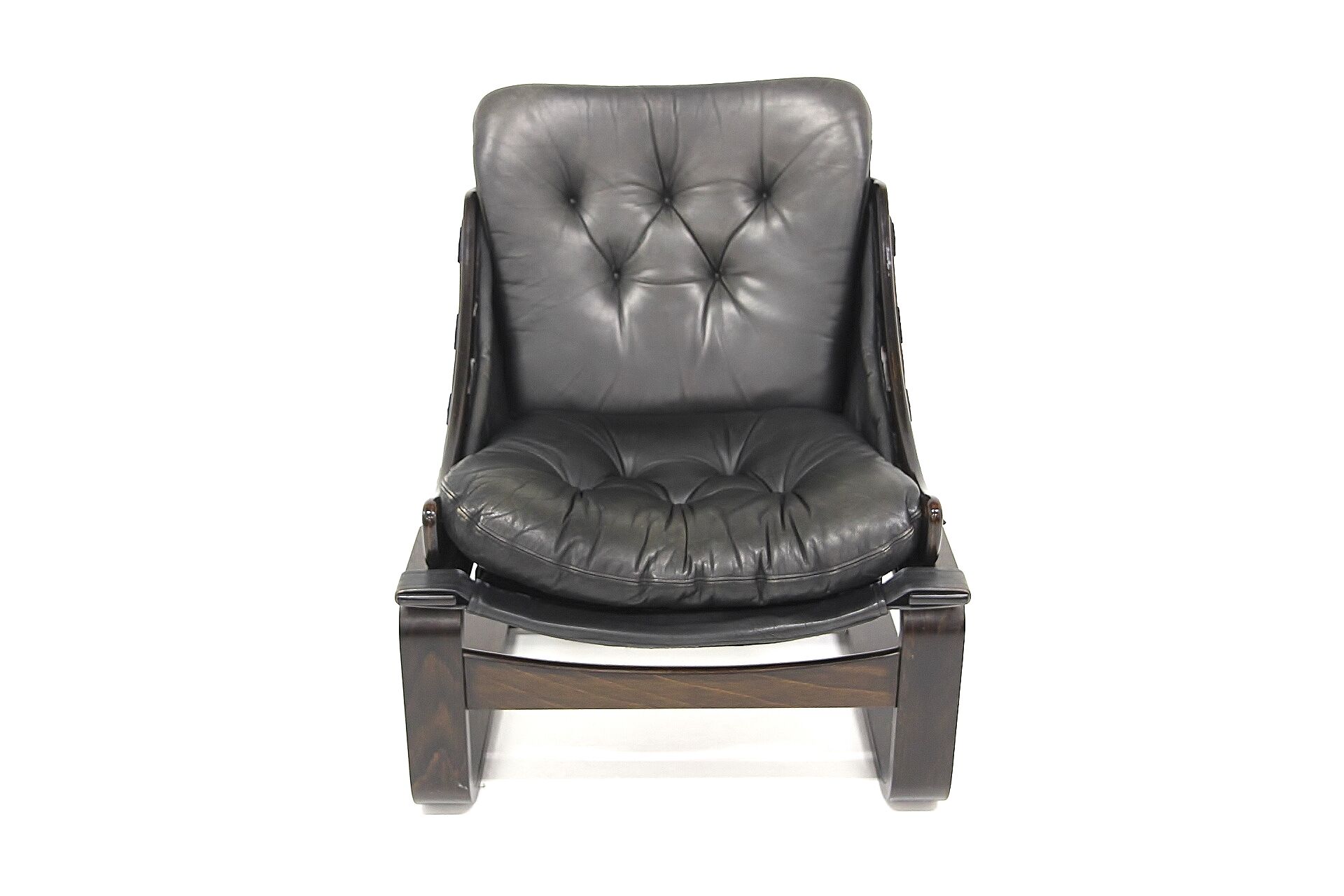 Scandinavian leather armchair Sweden 1960