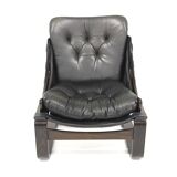 Scandinavian leather armchair Sweden 1960
