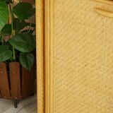 Wooden and rattan sideboard