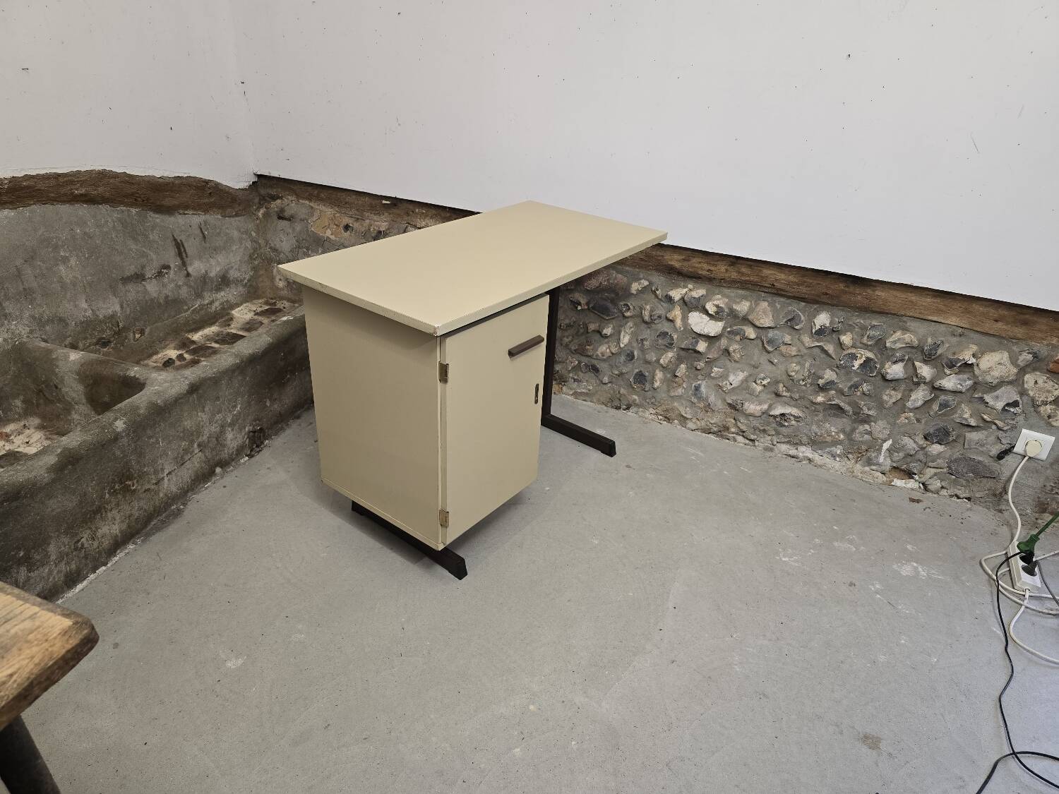 Beige Formica desk 1970