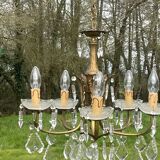5-light bronze chandelier with glass tassels