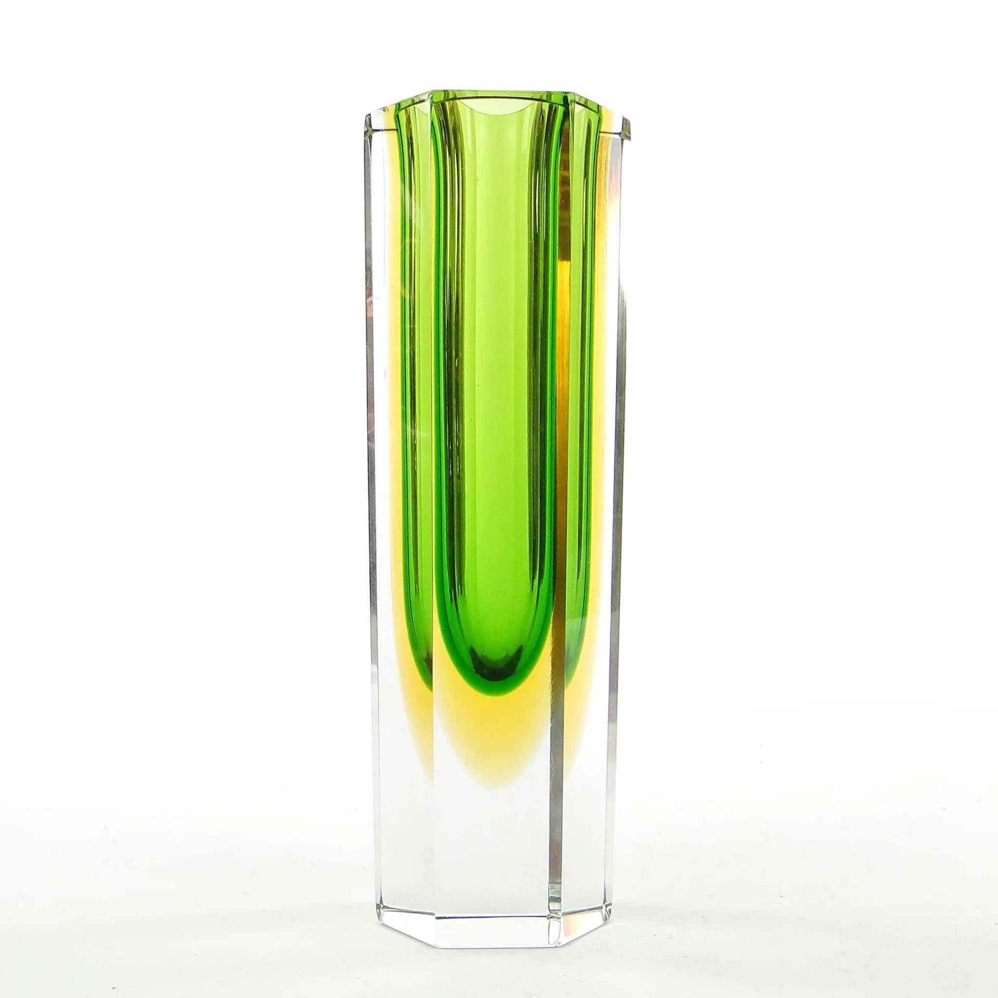 Sommerso vase, Murano glass, designed by F. Poli, Italy, 1950s