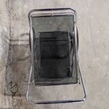 Folding trolley in silver metal