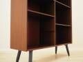Danish mahogany veneered shelving unit on splayed legs, 1960s