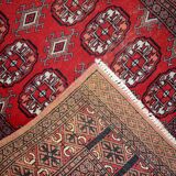 Vintage carpet Uzbek Bukhara handmade 83cm x275cm 1960s, 1C739