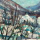Paysage de neige et montagne signé Fraass