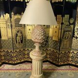 Terracotta lamp on fluted column