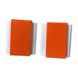 Pair of orange plexiglass wall sconces from the seventies.