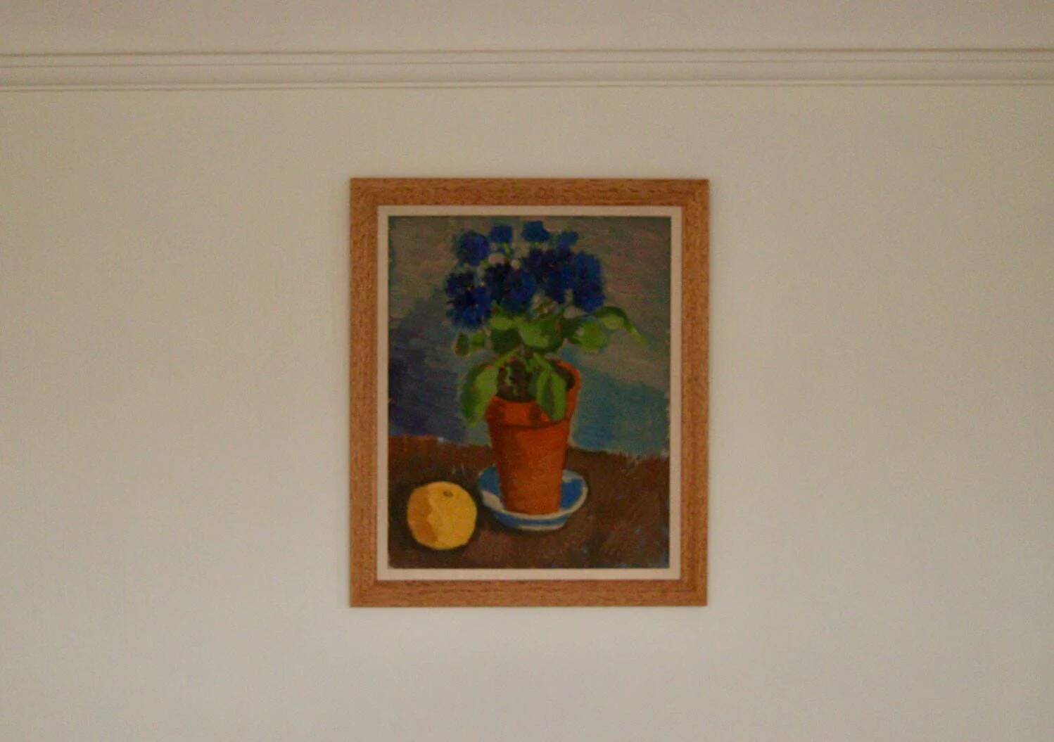 Swedish Oil on Panel – “Blue Flower and Citrus” attributed to Olax