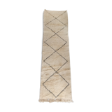 Moroccan Berber carpet Beni Ouarain with black diamonds 285x82cm