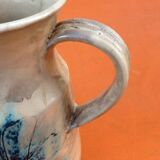 1960s Glazed terracotta pitcher with floral decoration