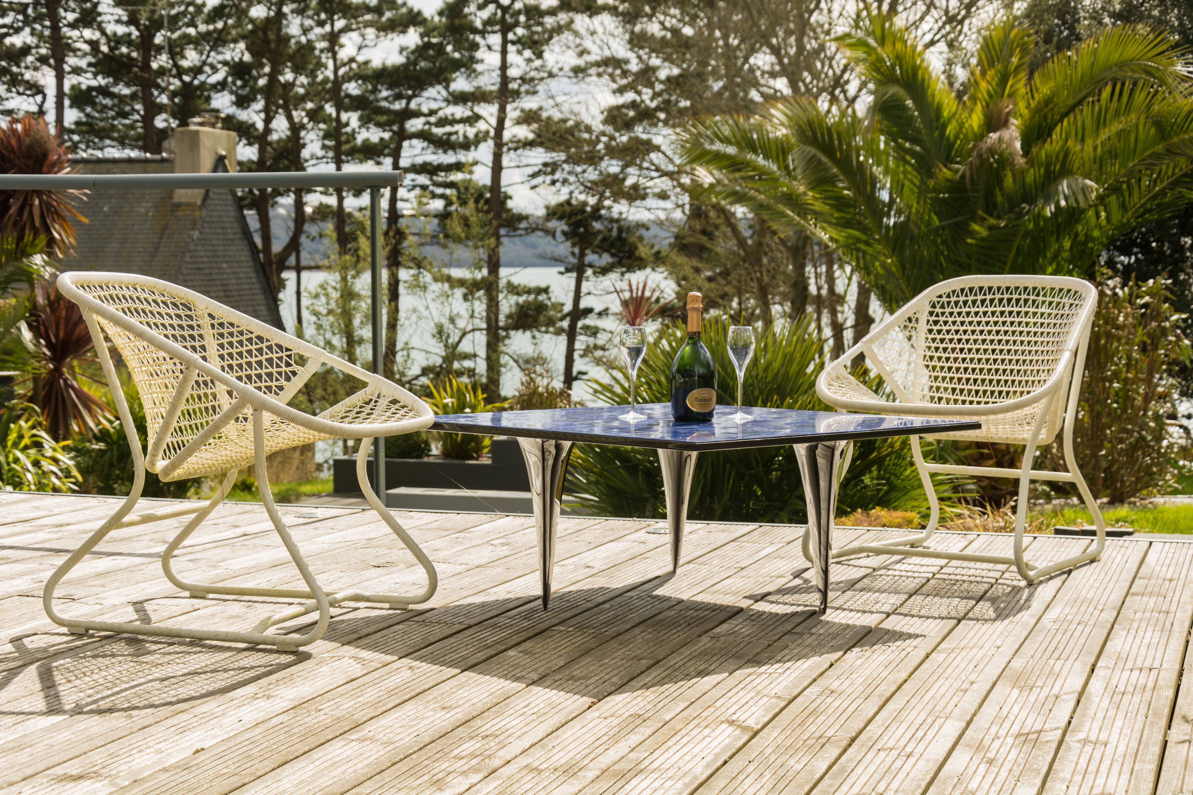 Semi precious and carbon stone coffee table