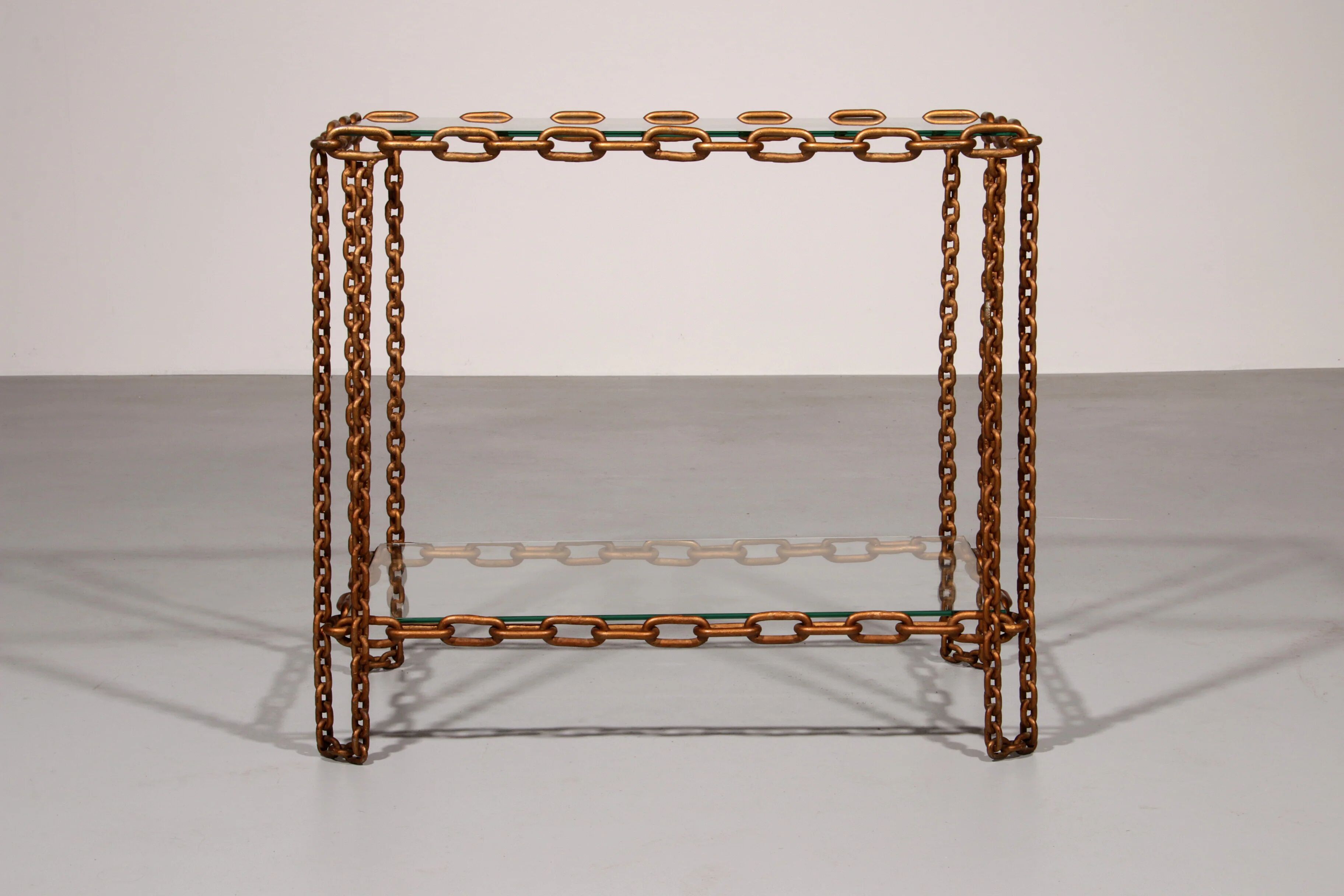 Table d'appoint chaîne boho élégance industrielle, 1970