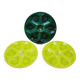 3 art deco oyster plates with green geometric decor