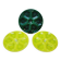 3 art deco oyster plates with green geometric decor