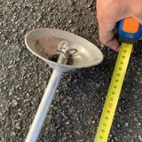 Pair of vintage white opaline school chandeliers