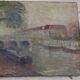Old painting "edge of the Seine", oil painting