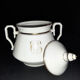 Porcelain sweetener and milk jug with cipher