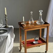 Wooden rolling trolley with removable top H66 75x35