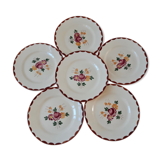 Lot de 6 assiettes plates Longchamp