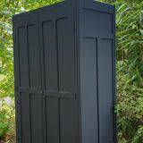 Black parisian wardrobe made of solid wood