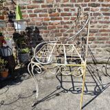 Antique wrought iron bench