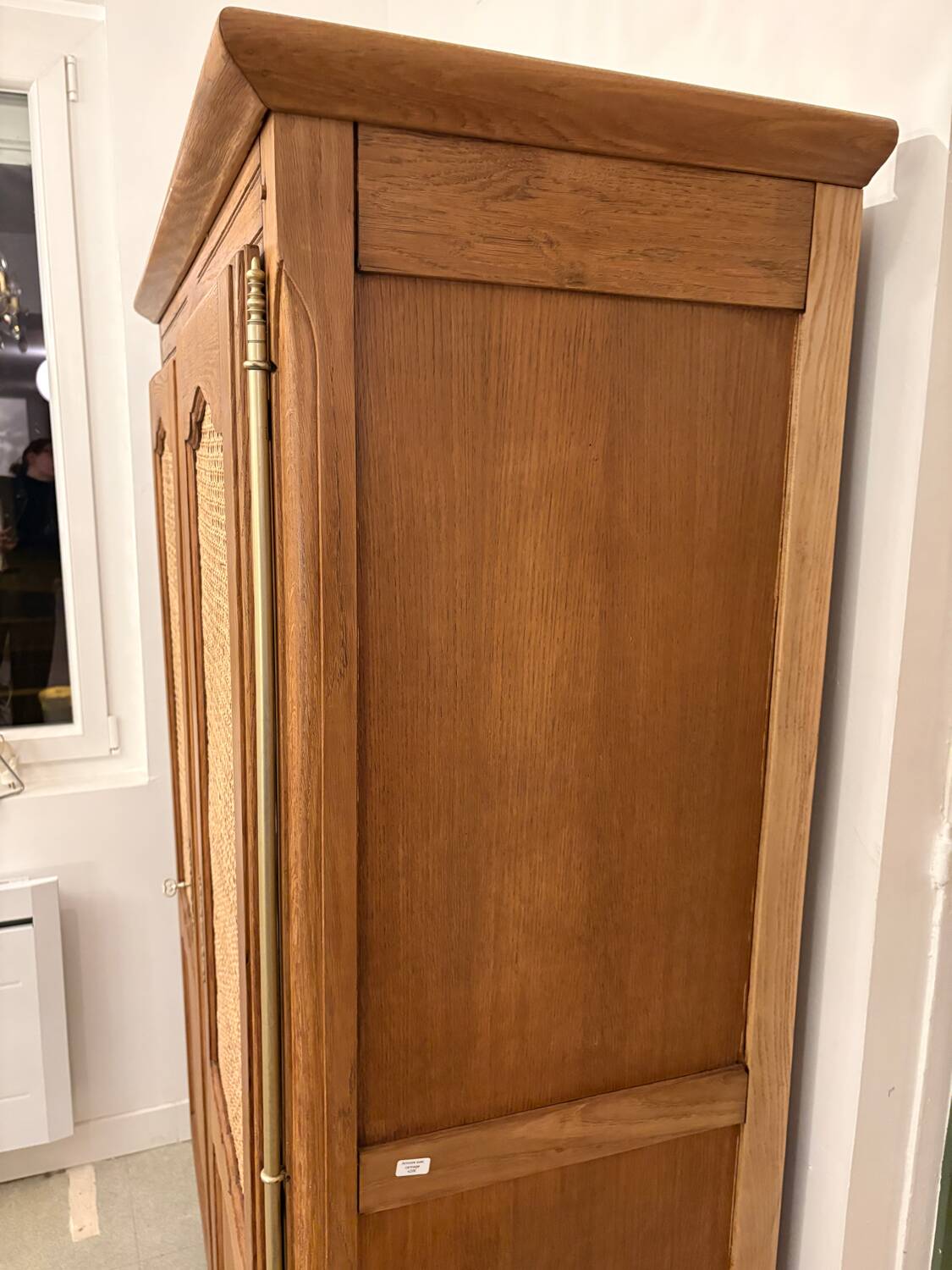 Oak wardrobe with caning