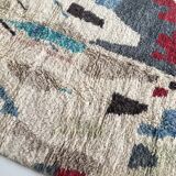 Moroccan Berber carpet Boujaad ecru with colorful patterns 228x157cm