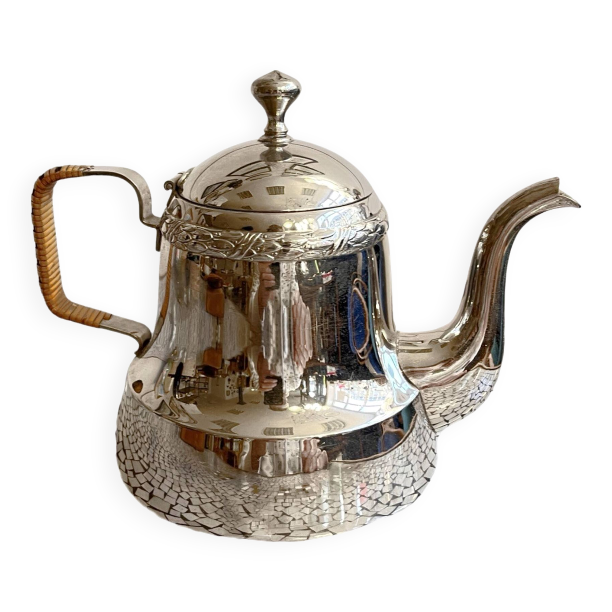 Plated art deco teapot jug, Christofle, France, 1940s.
