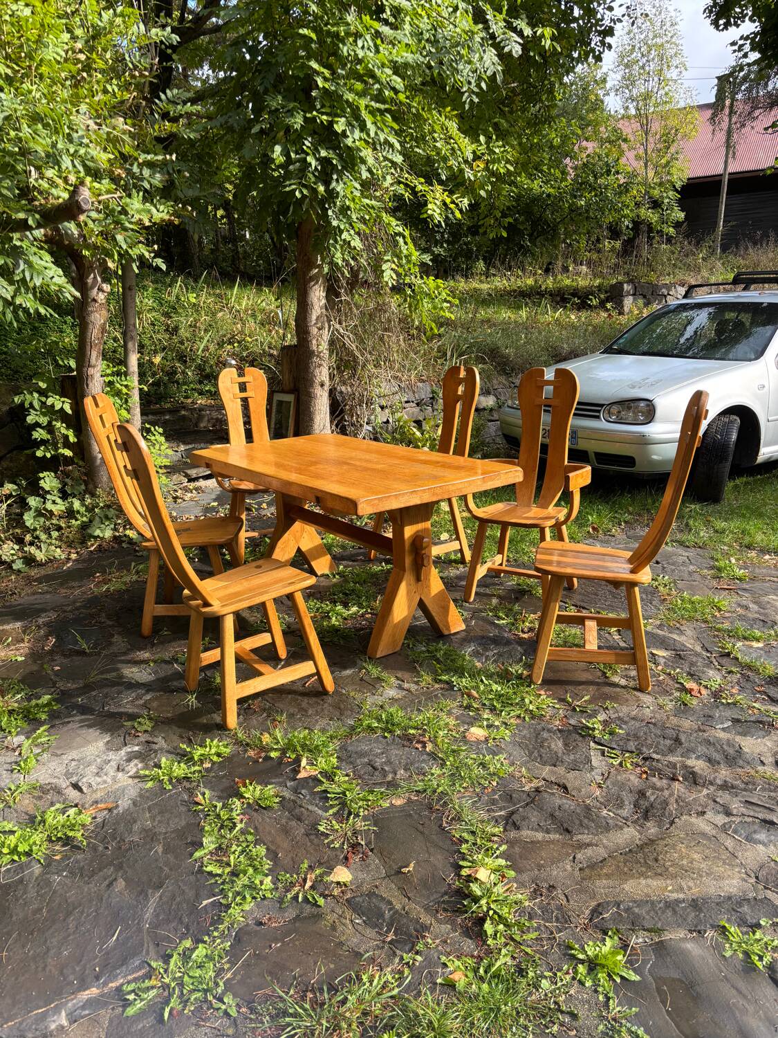 De puydt brutalist dining room set 1970