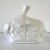 Vase design ceramic effect crumpled paper
