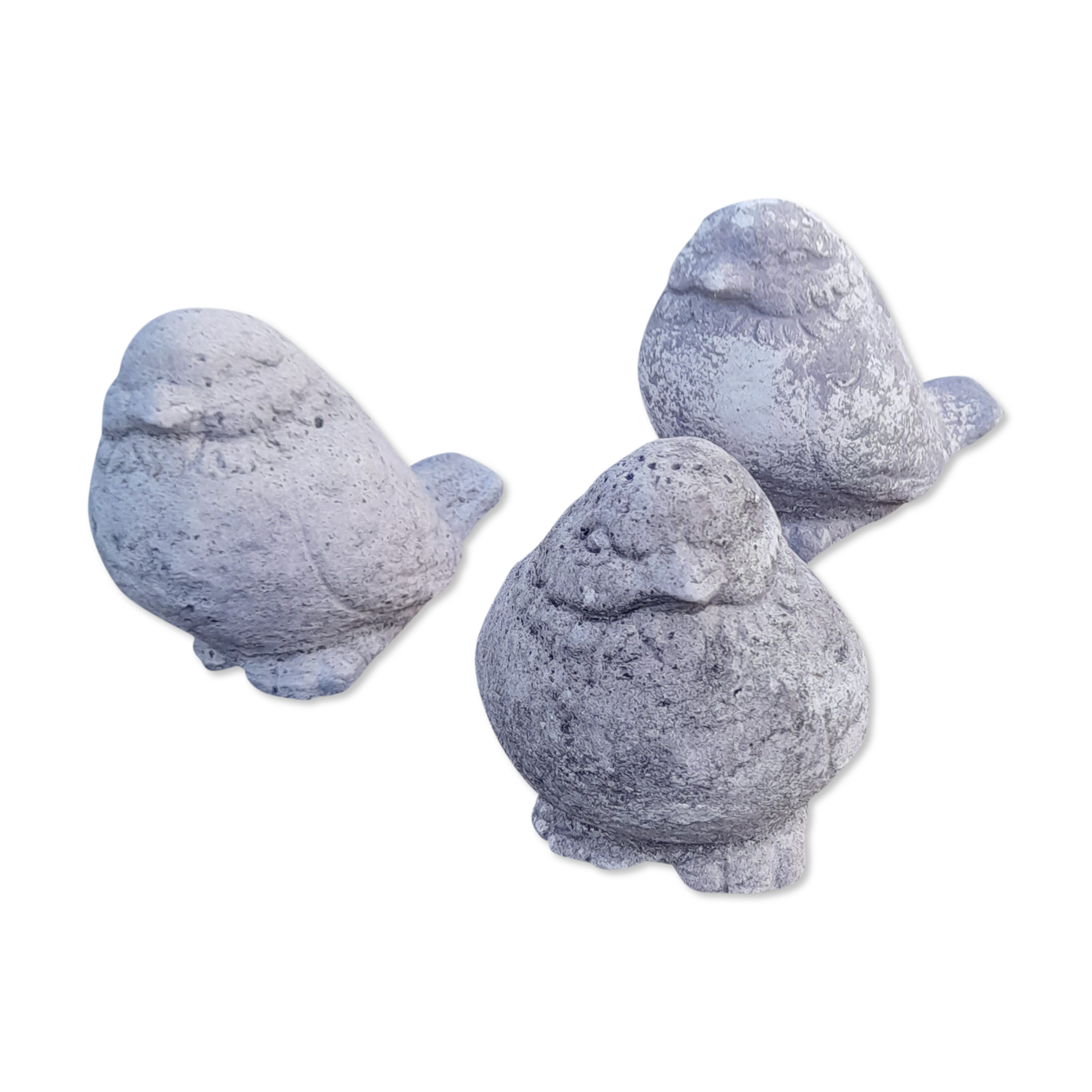 Set of 3 stone garden birds