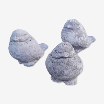 Set of 3 stone garden birds