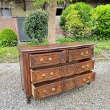 Crossbow Commode In Walnut Louis XV XVIII Eme Century