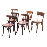 Set of 6 old bistro chairs Baumann and others