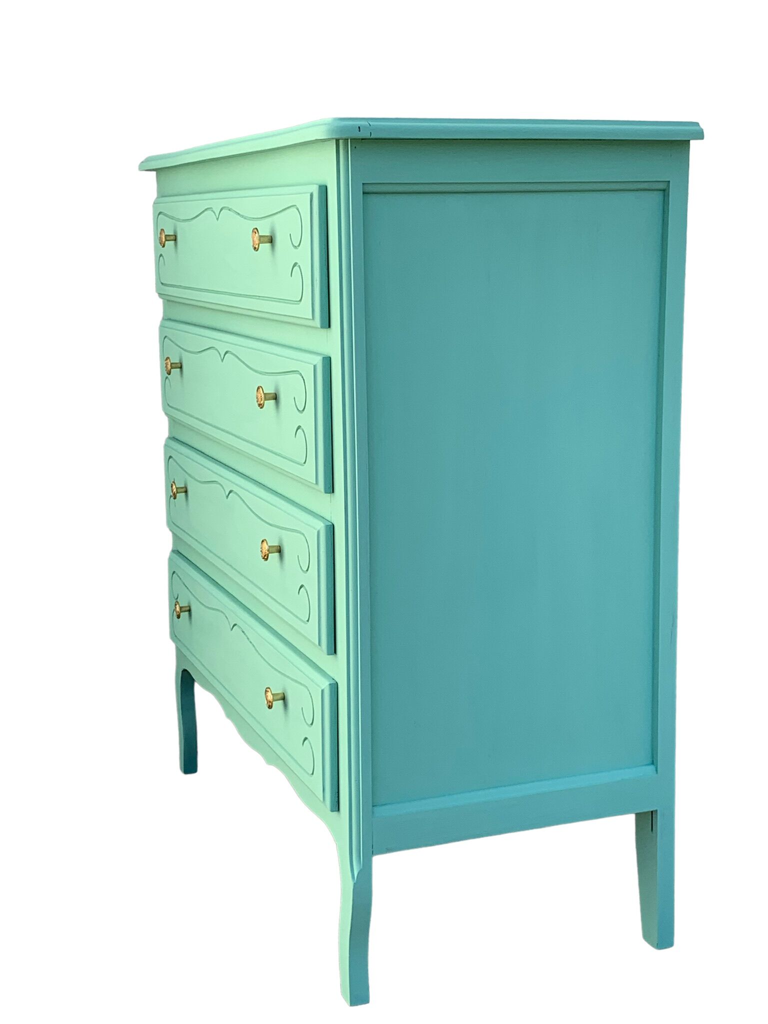 Vintage mint green chest of drawers 1950